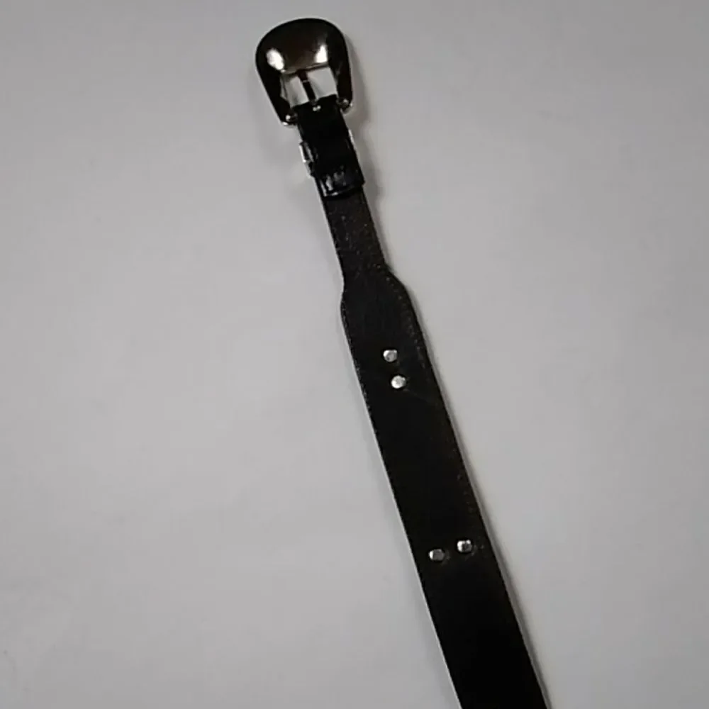 Vintage Metal & Leather Women Black Belt Cowboy